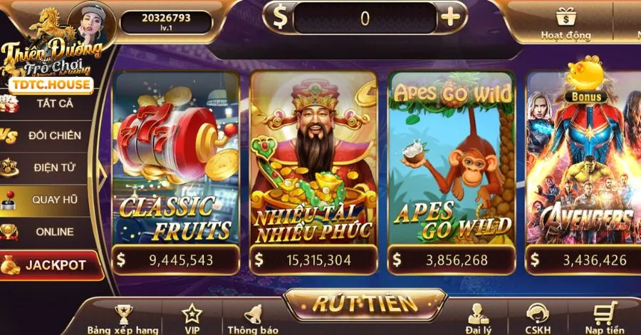 Máy đánh bạc với jackpot lớn và nhiều chủ đề tại Đá Gà 68